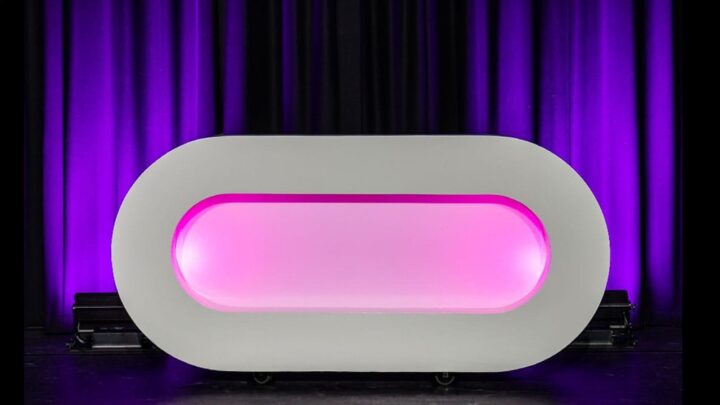 LED DJ Booth ovaal | MJevent | verhuur | licht en geluid