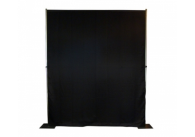 Pipe and Drape Zwart set 24 meter lang 3 meter hoog | MJevent | verhuur | licht en geluid